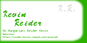 kevin reider business card